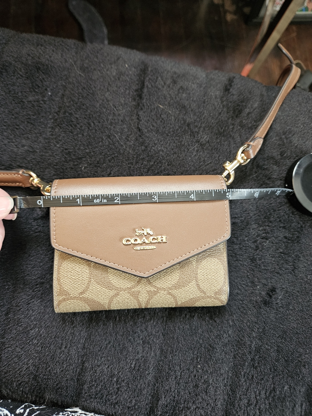 Coach Brown Signature Crossbody Wallet